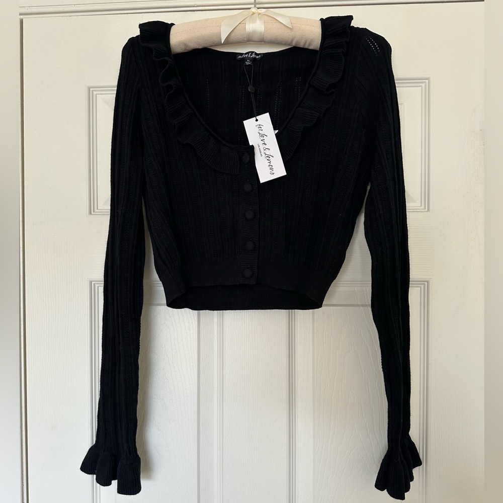 NWT For Love & Lemons Camille Pointelle Cardigan